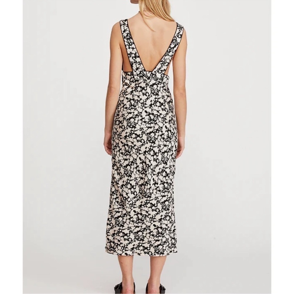 NWT Free People Oh La La Bias Midi Floral Dress Jet Combo size 2 - Picture 3 of 16